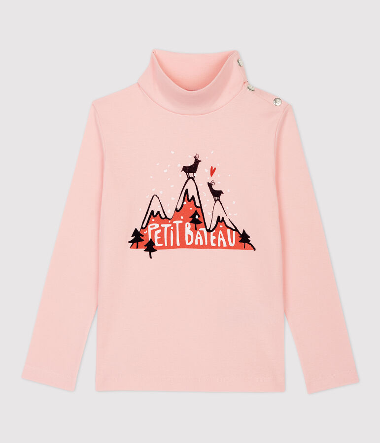 Sous-pull en coton enfant fille rose MINOIS