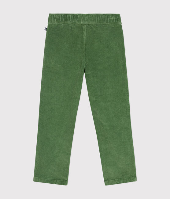 Pantalon droit en velours enfant garçon vert PALMERAIE