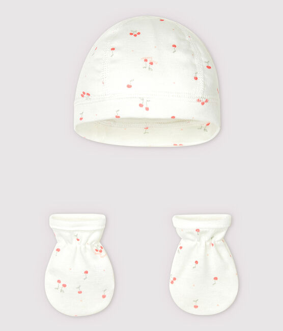 Lot bonnet naissance et moufles bateaux bébé en coton biologique variante 2