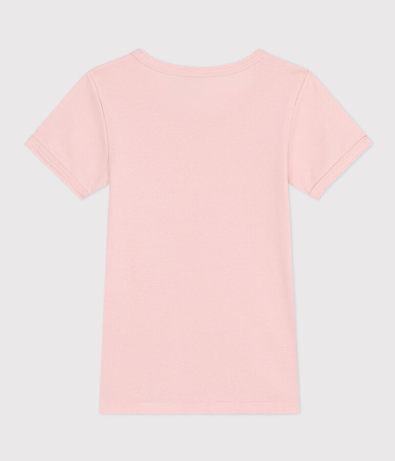 Tee Shirt manches courtes en coton petite fille rose MINOIS