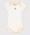 Body manches courtes en coton imprimé bébé blanc MARSHMALLOW