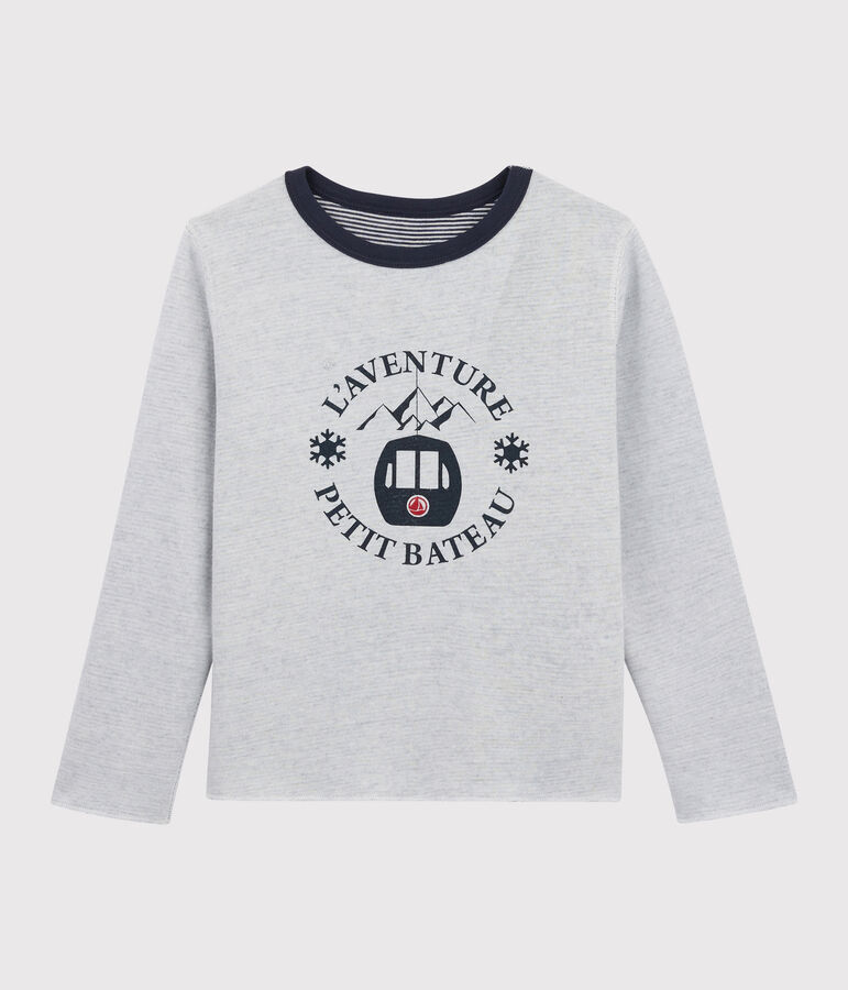 Tee-shirt r&eacute;versible enfant gar&ccedil;on bleu SMOKING/blanc MARSHMALLOW