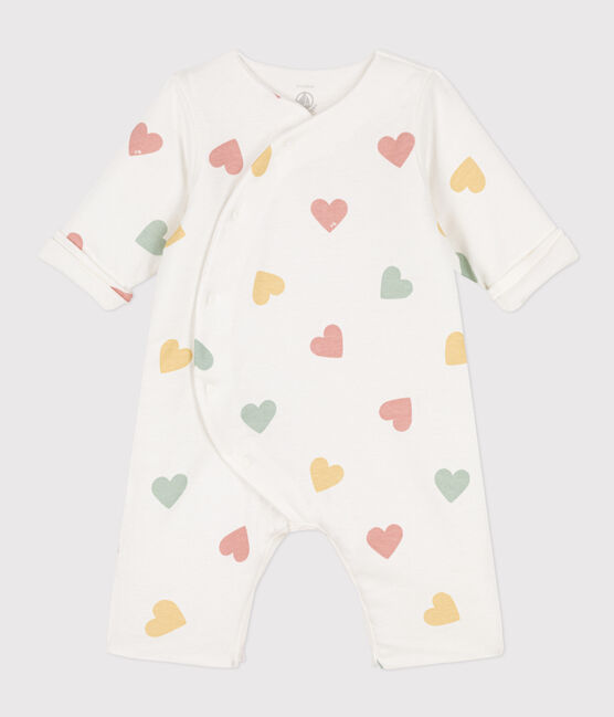 Combinaison longue en coton bébé blanc MARSHMALLOW/blanc MULTICO