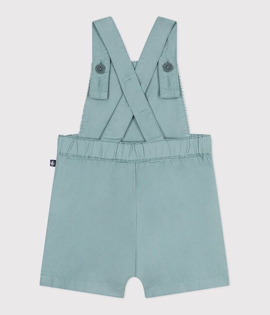 Salopette bébé en coton jambes courtes, unie vert PAUL