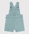 Salopette bébé en coton jambes courtes, unie vert PAUL