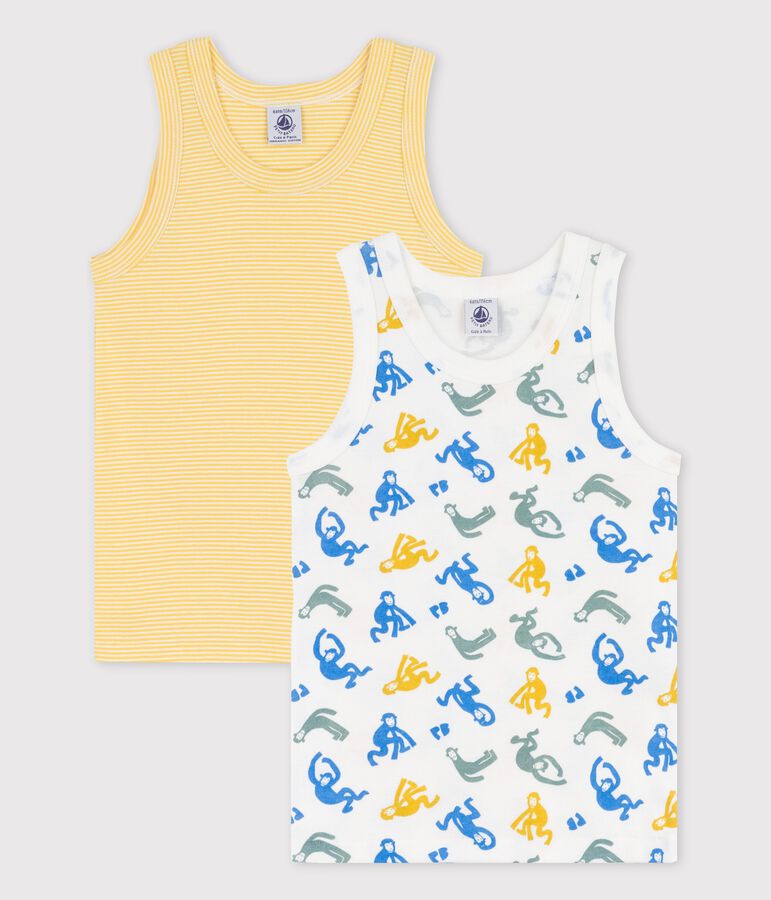 Lot de 2 d&eacute;bardeurs singes phosphorescents petit gar&ccedil;on en coton multicouleur