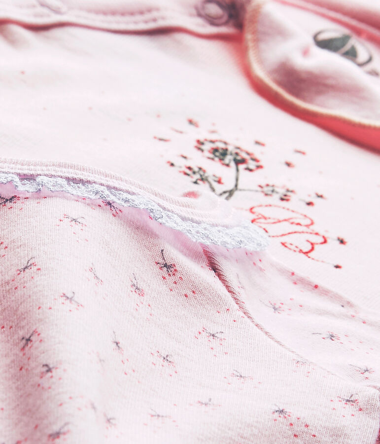 Lot de 2 bodies naissance manches longues b&eacute;b&eacute; fille blanc