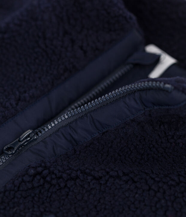 Veste en sherpa enfant gar&ccedil;on bleu