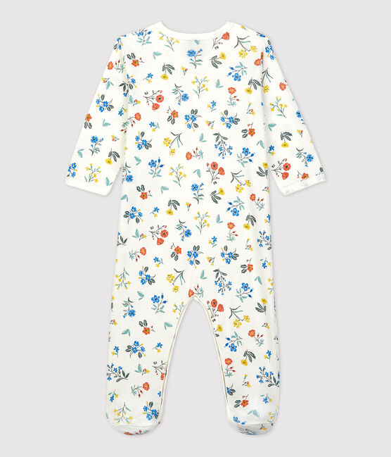 Dors-bien bébé imprimé fleuri en coton blanc MARSHMALLOW/blanc MULTICO