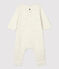 Combinaison longue unie en tubique bio bébé beige MONTELIMAR CHINE
