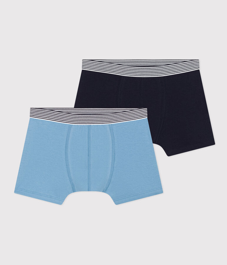 Lot de 2 boxers en coton et &eacute;lasthanne gar&ccedil;on multicouleur