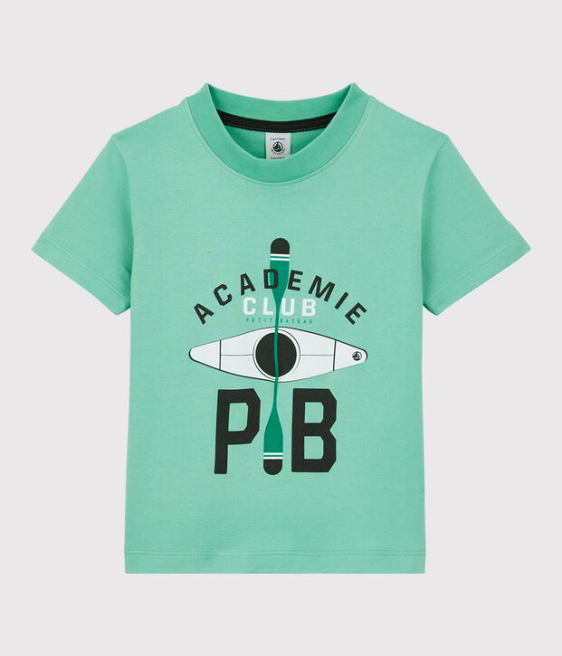 Tee-shirt manches courtes en jersey enfant gar&ccedil;on vert