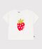Tee-shirt b&eacute;b&eacute; en coton &agrave; manches courtes &agrave; motif blanc