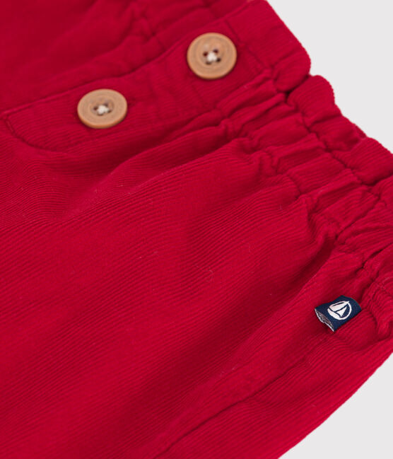 Short bébé en velours uni rouge TERKUIT