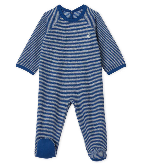 Dors bien bébé garçon en bouclette éponge grattée extra chaude bleu MAJOR/gris SUBWAY