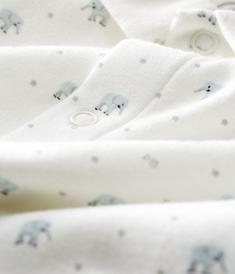 Dors bien sans pieds b&eacute;b&eacute; en c&ocirc;te blanc MARSHMALLOW/blanc MULTICO