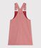 Robe salopette enfant en coton &agrave; rayures rose/rose