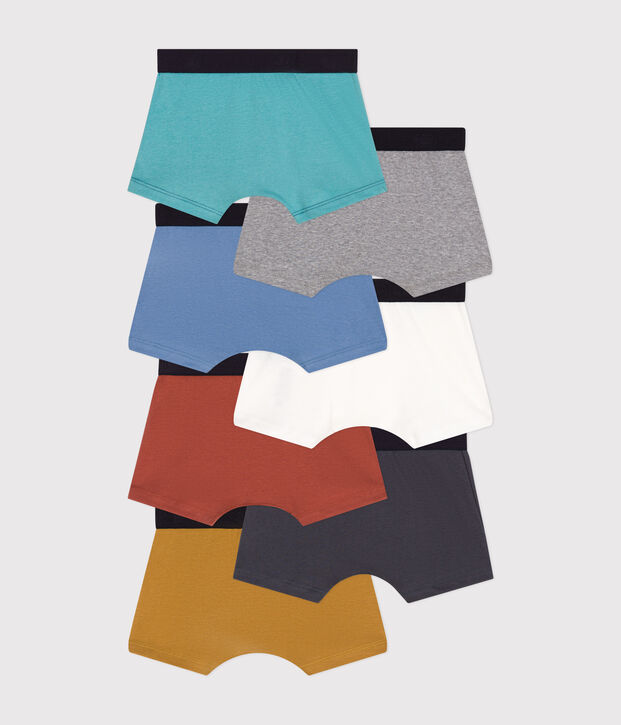 Lot de 7 boxers unis en coton enfant multicouleur