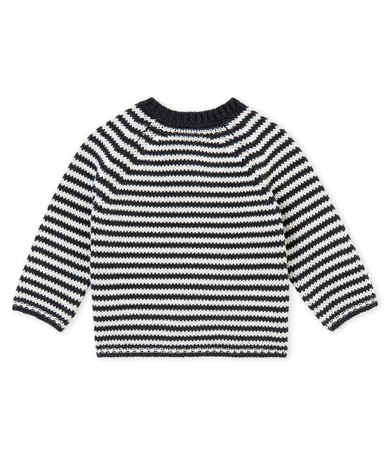 Pull milleraies bébé garçon gris CAPECOD/blanc MARSHMALLOW