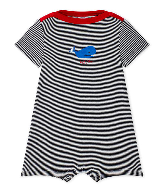 Combicourt bébé garçon rayé bleu SMOKING/blanc LAIT