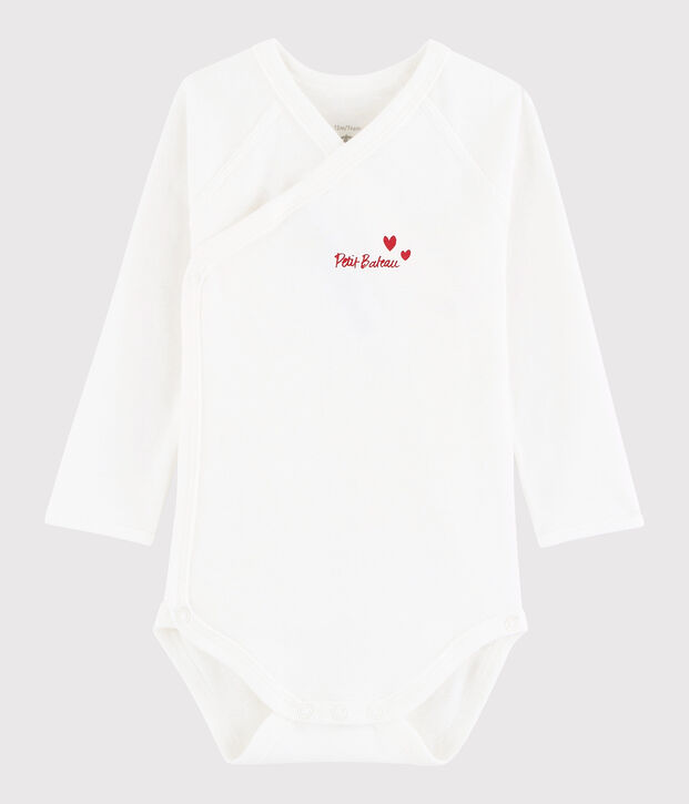 Body crois&eacute; manches longues b&eacute;b&eacute; fille blanc