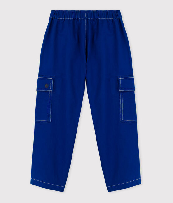 Pantalon cargo en sergé enfant fille / garçon bleu NEWBLEU