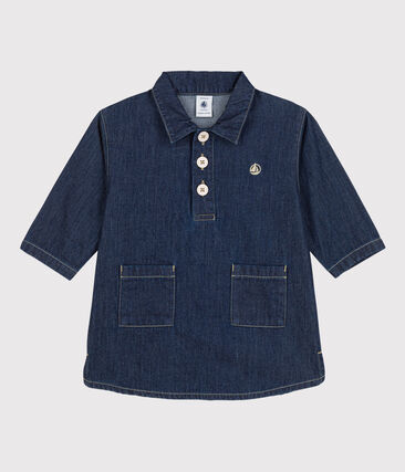 PETIT BATEAU - Robe manches longues bébé en denim léger