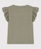 Tee-shirt manches courtes en coton enfant fille vert MARECAGE
