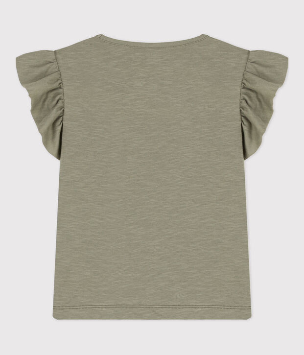 Tee-shirt manches courtes en coton enfant fille vert