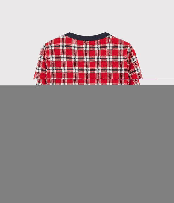 Cardigan à carreaux enfant fille rouge TERKUIT/blanc MULTICO