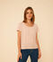 Tee-shirt Le Droit col rond en lin femme rose SALINE