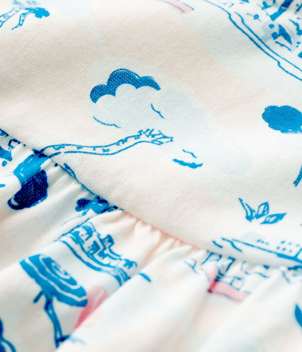 Blouse imprim&eacute;e sans manches en jersey b&eacute;b&eacute; fille blanc/multicouleur