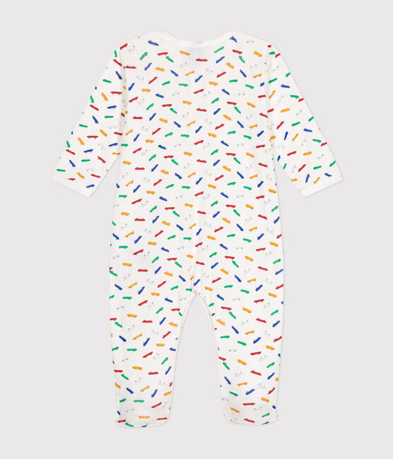 Pyjama imprimé skateboard en coton bébé blanc MARSHMALLOW/blanc MULTICO