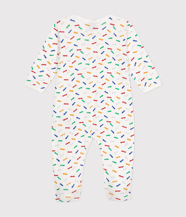 Pyjama imprim&eacute; skateboard en coton b&eacute;b&eacute; blanc/multicouleur