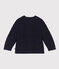 Pull tricot à torsades bébé en coton bleu SMOKING