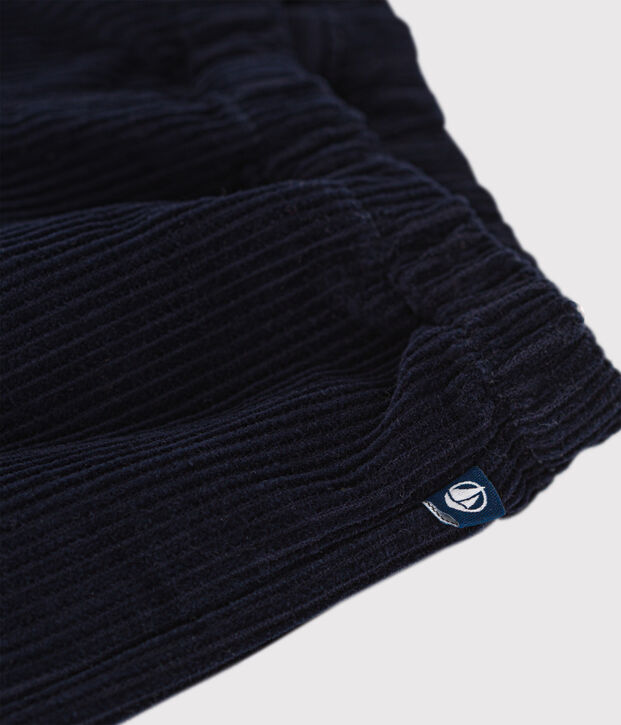 Pantalon en velours b&eacute;b&eacute; bleu marine