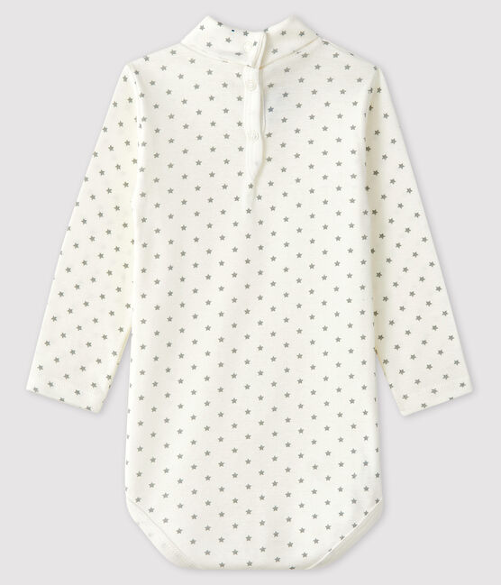Body manches longues bébé garçon blanc MARSHMALLOW/gris GRIS