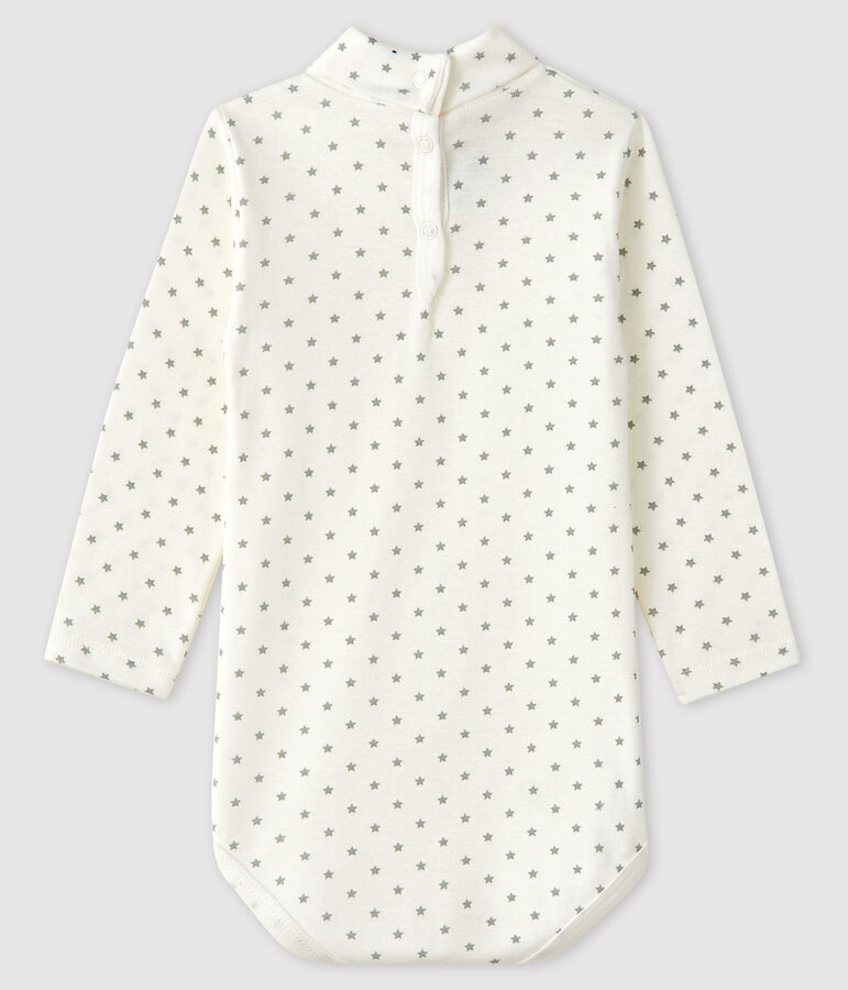 Body manches longues b&eacute;b&eacute; gar&ccedil;on blanc MARSHMALLOW/gris GRIS