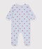Pyjama b&eacute;b&eacute; en coton avec col, imprim&eacute; c&oelig;urs blanc/multicouleur
