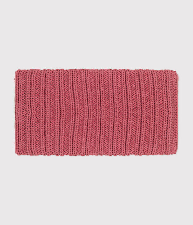 Snood en tricot doubl&eacute; en polaire b&eacute;b&eacute; rose