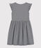 Robe manches courtes en coton enfant fille bleu SMOKING/blanc MARSHMALLOW