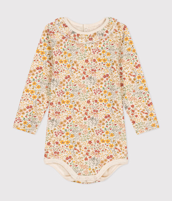 Body manches longues avec collerette en coton bébé blanc AVALANCHE/ MULTICO
