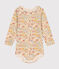 Body manches longues avec collerette en coton bébé blanc AVALANCHE/ MULTICO
