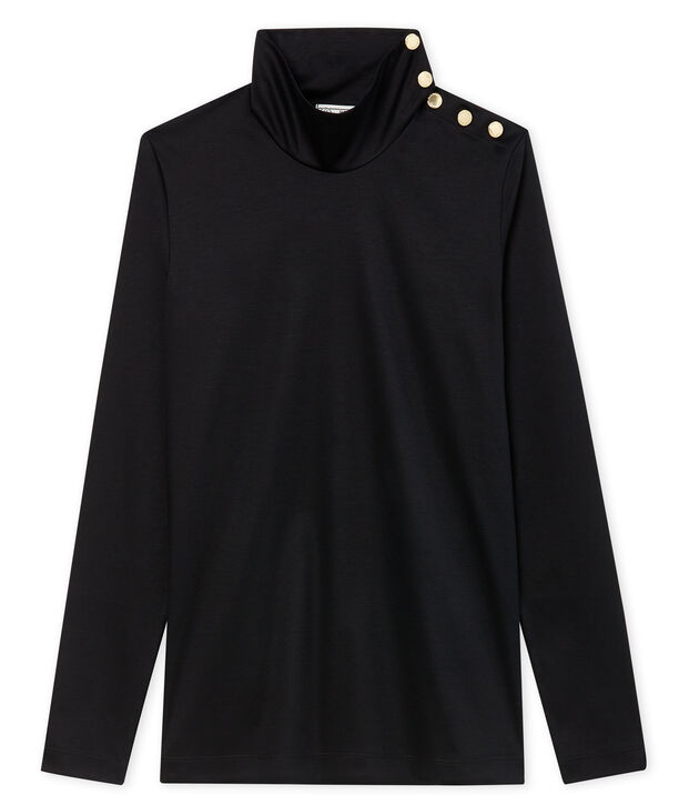 Sous pull femme boutonn&eacute; noir