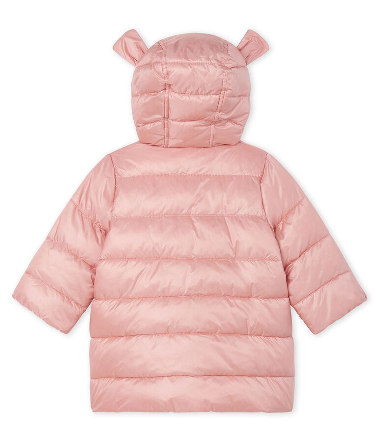 Doudoune b&eacute;b&eacute; fille en polyamide satin&eacute; rose