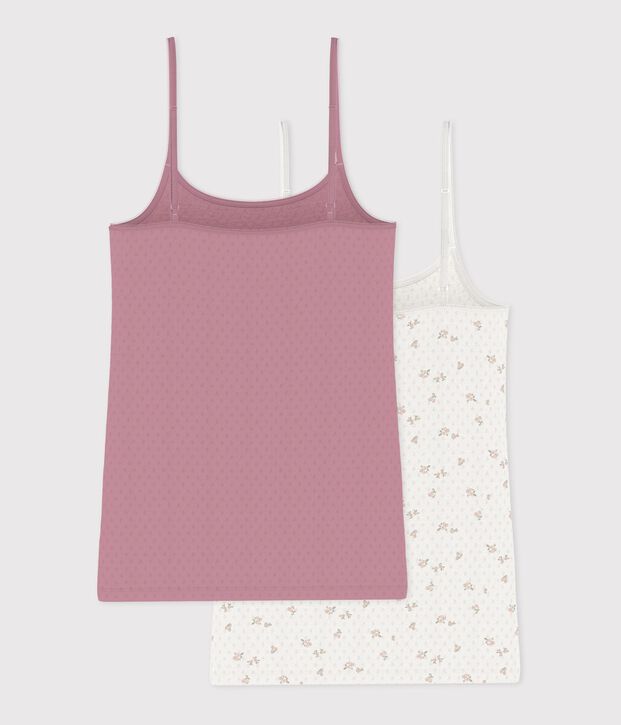 Lot de chemises &agrave; bretelles femme en coton ajour&eacute; &agrave; fleurs multicouleur
