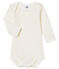 Body manches longues bébé fille blanc MARSHMALLOW/rose CHARME