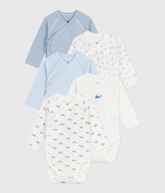 Lot de bodies croisés manches longues en coton imprimé bébé variante 1