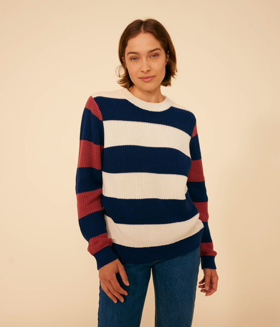 Pull rayé en coton femme blanc AVALANCHE/ MULTICO