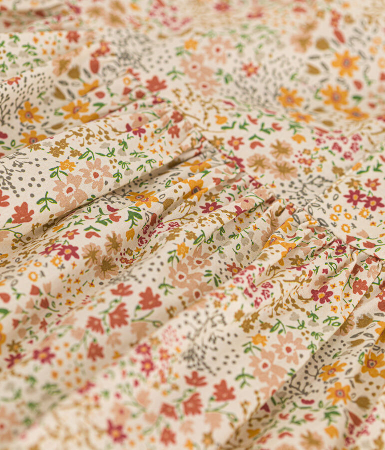 Robe imprim&eacute;e sans manche en popeline enfant fille blanc AVALANCHE/ MULTICO